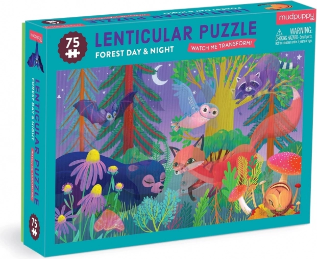 Puzzle s lentikularnim efektom Šuma danju i noću 75 dijelova
