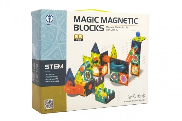 Magnetska građevna igračka plastika 66 kom u kutiji 31x25x8cm