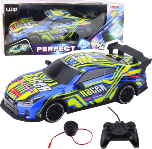 Sportski RC automobil plavo‑žute boje sa svjetlima i zvukovima