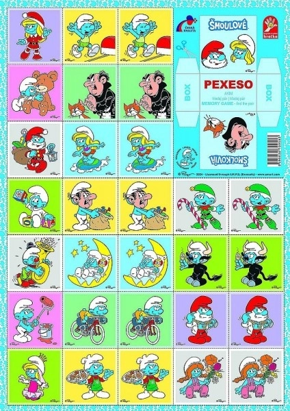 Pexeso Štrumpfovi papirnata igra