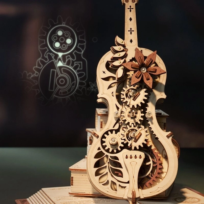 RoboTime drvene mehaničke slagalice Čarobni violončelo (električni pogon)