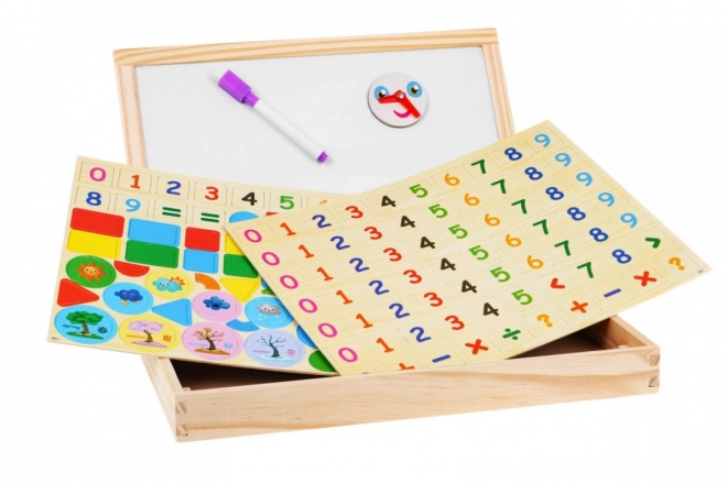 Drvena magnetna ploča za djecu 3+ Edukativni set + dodatna oprema