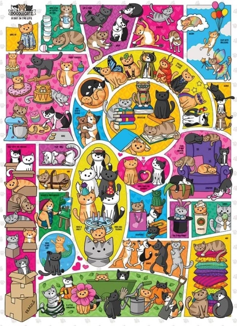 Puzzle COBBLE HILL DOODLECATS – 1000 dijelova