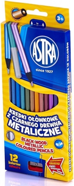 Astra metalik olovke u boji 12 kom s šiljilom