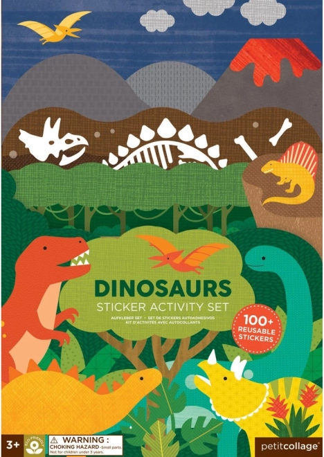 Petit Collage višekratne naljepnice – dinosaurus scena