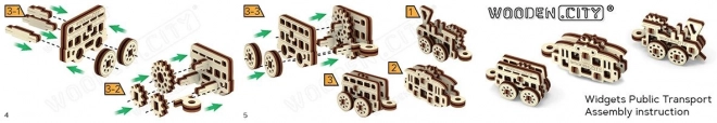3D puzzle Prometna sredstva - Wooden City mini set