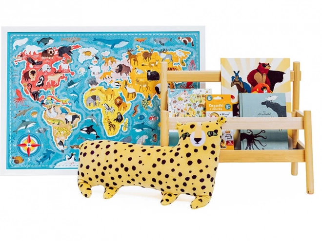 Puzzle 60 dijelova Puzzlove - Karta svijeta Životinje