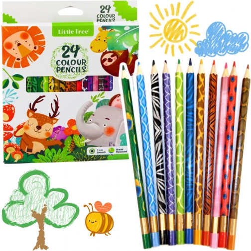 set drvenih bojica u boji, 24 boja