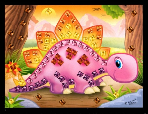 Mini mozaik slika sjajni dinosauri 10x12cm mješavina vrsta