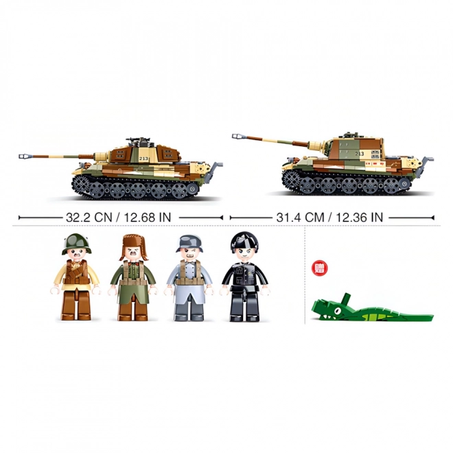 Sluban Bitka za Budimpeštu M38-B0980 Njemački teški tenk Tiger II 2 u 1