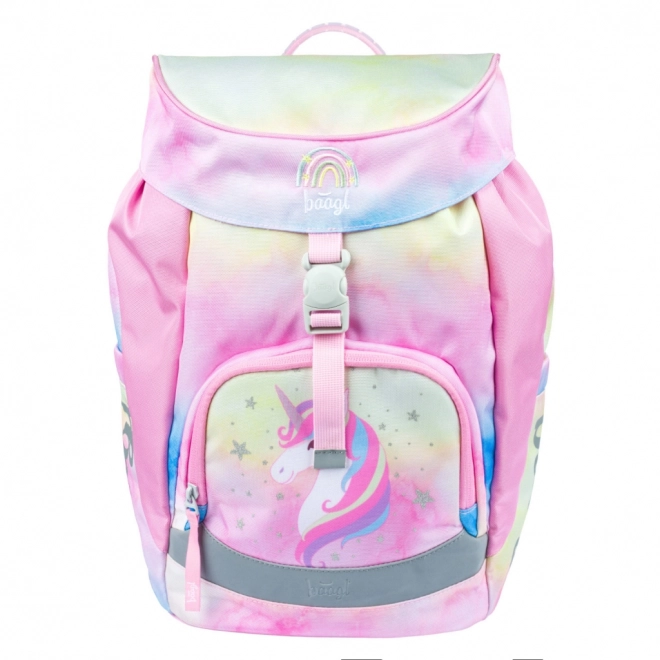 BAAGL SET 3 Airy Rainbow Unicorn: školska torba, pernica, vrećica