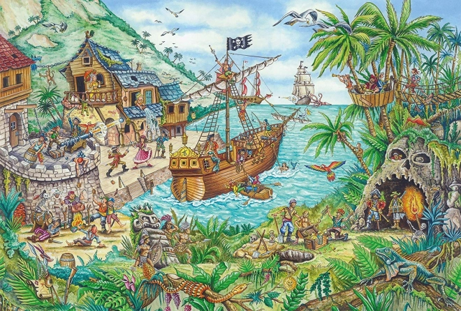 SCHMIDT Puzzle U piratskoj uvali 100 dijelova + poklon (piratska zastava)