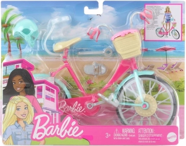 Bicikl za lutku Barbie s košaricom i kacigom