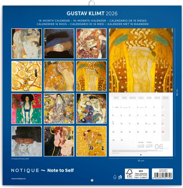 Kalendar za bilješke s motivima Gustava Klimta 2026
