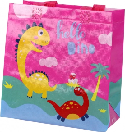 Poklon-vrećica dinosaur ružičasta 23 × 21,5 × 11 cm