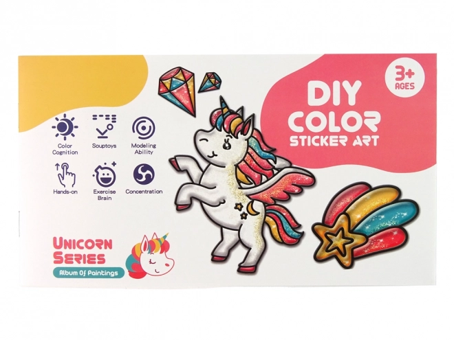 set naljepnica za staklo Jednorog DIY 8 boja sa šljokicama