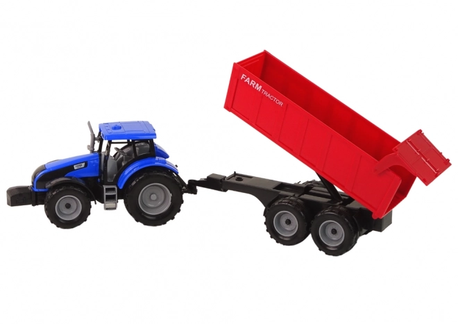 Interaktivni traktor s prikolicom - plavi