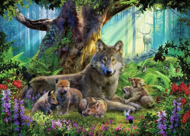 Puzzle Vukovi u šumi 1000 komada