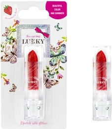 Lukky dječji ruž sa šljokicama jagoda – crvena