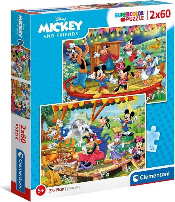 Puzzle 2x60 dijelova - Mickey i prijatelji