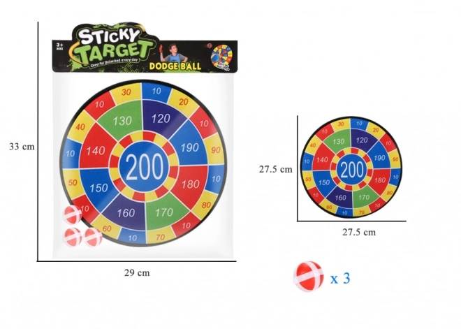 Meta za sigurno bacanje s lopticama na čičak 28 cm