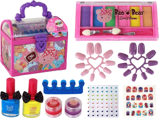 Ružičasti set ljepote kofer DIY make-up i nokti