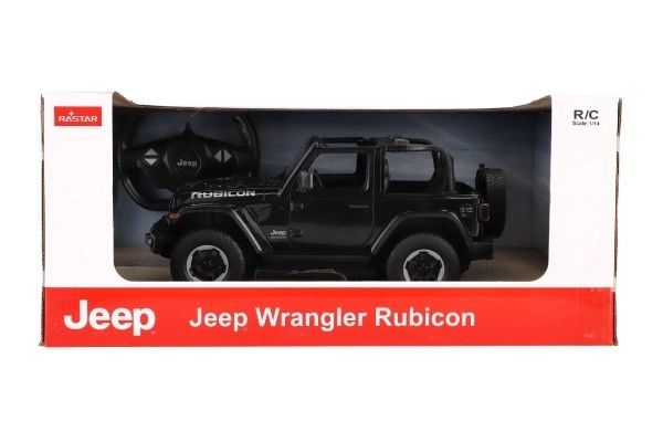 Auto RC Jeep Wrangler Rubicon crna plastika 29cm 2,4GHz na dalj. upr. na baterije u kutiji 44x19x26cm