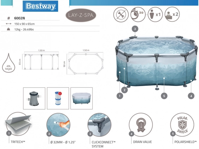 Bestway ledena kupka s filtracijom 150x90 cm