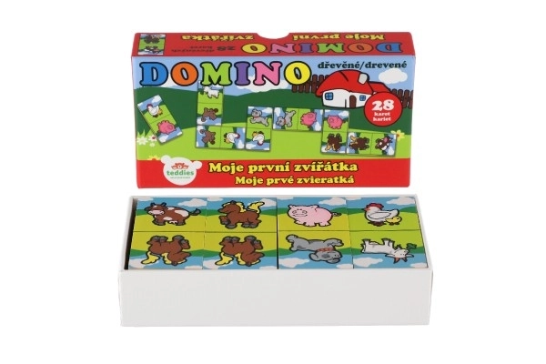 Domino Moje prve životinjice drvo društvena igra 28kom u kutiji 17x9x3,5cm