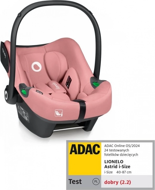 Dječja autosjedalica LIONELO Astrid i-Size ružičasta
