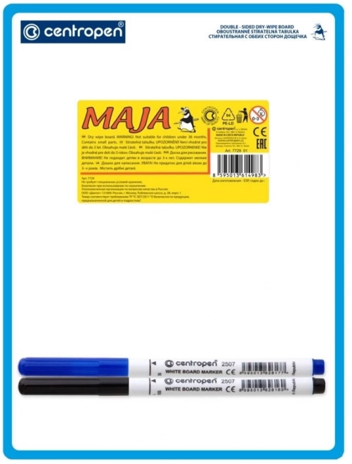 CENTROPEN Ploča za brisanje A5 (obostrana) + 2 markera