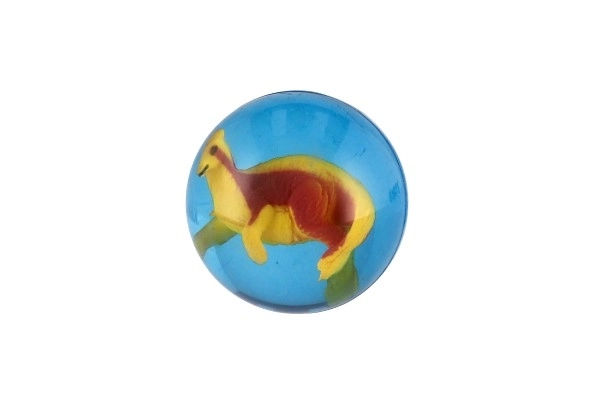 Lopta/skakavac s dinosaurom 4cm mix vrsta 32 kom u posudi
