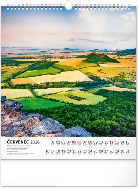 Zidni kalendar Češka republika 2026