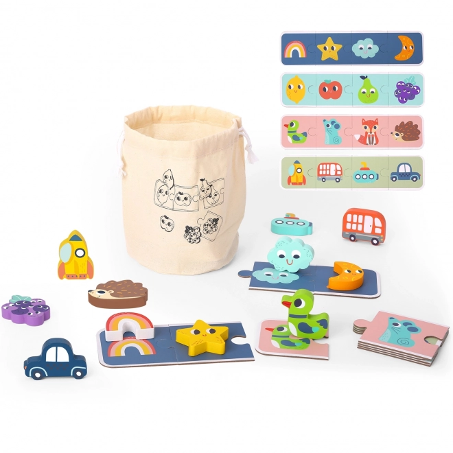 Woopie Green Drvene Pexeso - Taktilna Puzzle