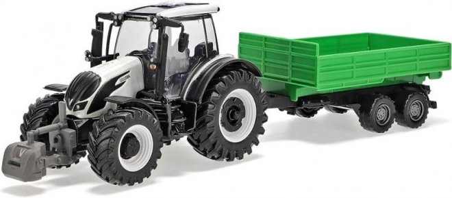 Bburago Farma 10cm Traktor s prikolicom - Valtra N174 - Nagibna prikolica