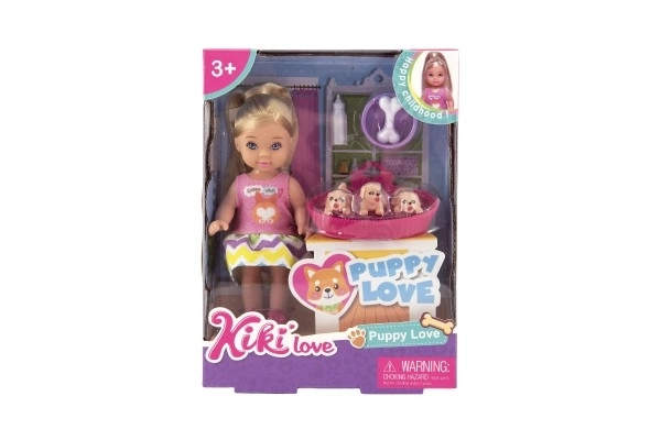 Lutka Kiki Anlily zglobna plastika 12cm s ljubimcima s dodacima u kutiji 12x16x4,5cm