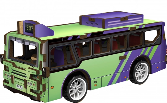 3D drvena slagalica Autobus
