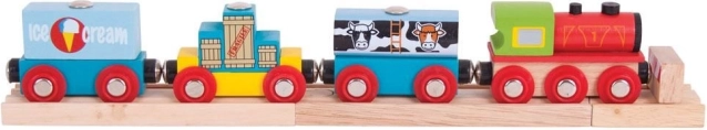 Bigjigs Rail vlak s robom i 3 tračnice