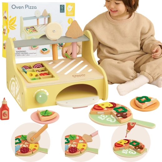 Drvena pizza peć CLASSIC WORLD za djecu 3+ od certificiranog FSC drva