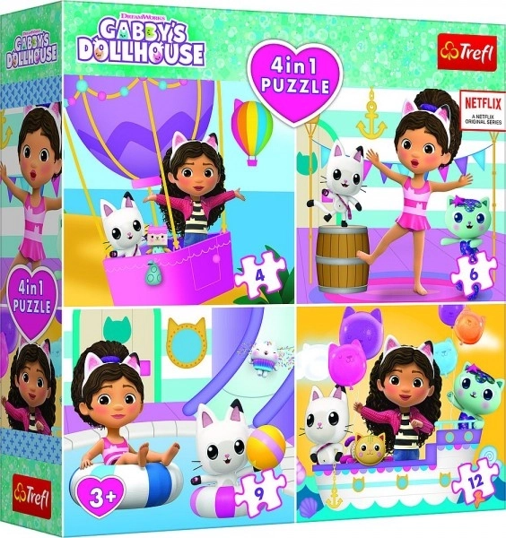 Puzzle Gabby's Dollhouse 4u1