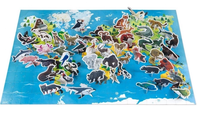 JANOD Edukativne puzzle Ugrožene životinje 200 komada