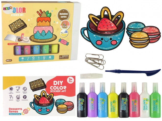 Set za oslikavanje stakla Slatkiši DIY 8 boja sa šljokicama