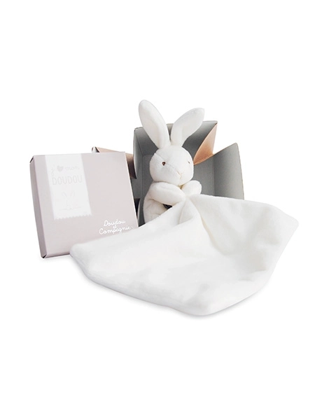 Doudou poklon set - zeko s tješilicom 10 cm