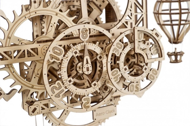 Ugears 3D drvene mehaničke puzzle Zidni sat Aero
