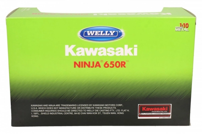 Welly Motocikl Kawasaki Ninja 650R 1:10 zeleni