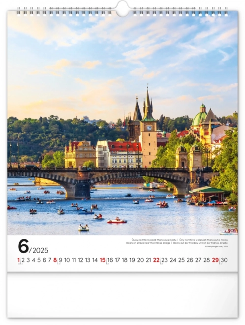 Zidni kalendar Prag 2025, 30 × 34 cm