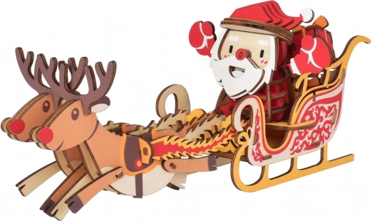 Woodcraft drvene 3D puzzle Sanjkama Djeda Božićnjaka