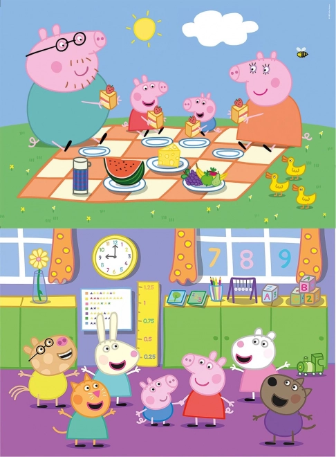 Puzzle 2 x 60 dijelova Super Colour Peppa Pig