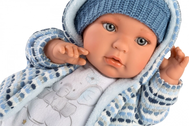 Llorens 42405 BABY ENZO - realistična lutka sa zvukovima i mekanim platnenim tijelom - 42 cm