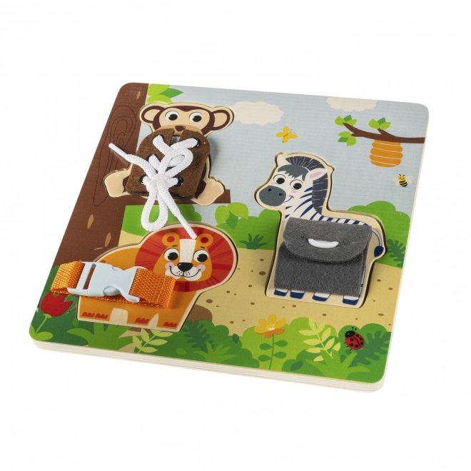 Drvena Montessori safari puzzle za djecu